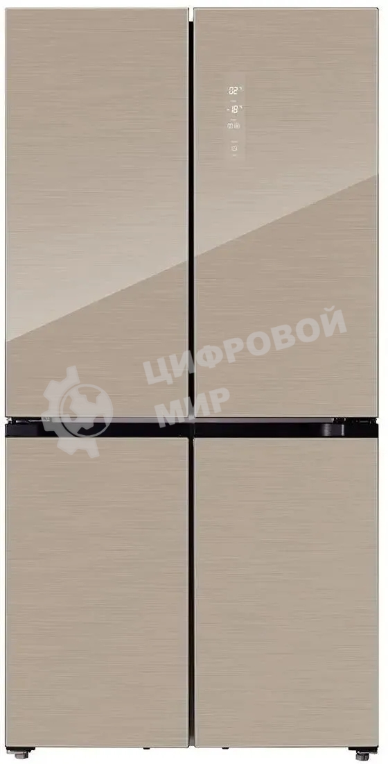 Холодильник LEX LCD505GIGID золотистый трехкамерный 321/144л морозилка снизу, No Frost, Side by Side