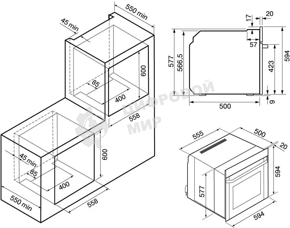 Духовой шкаф электрический Krona ADRIANO 60 BL G2 черный