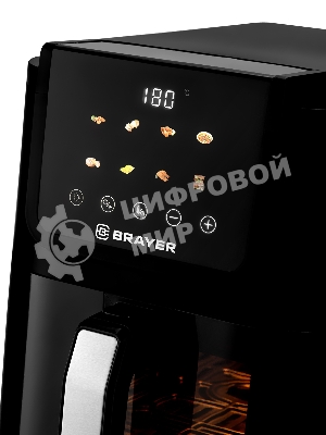 Аэрогриль Brayer 2041BR черный, 1500 Вт, 5 л, сенсор, 8 программ