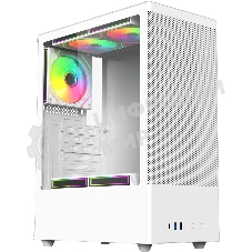 Компьютерный корпус ACD Citadel 108W ATX, Type-C + 2XUSB ports + HD audio combo, Mesh, TG, белый