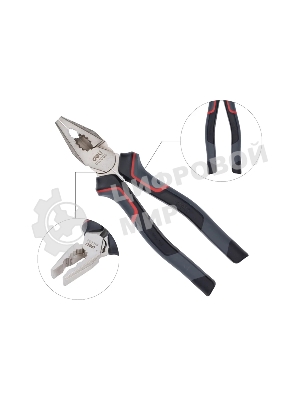 Комбинированные плоскогубцы Deli DL0004 180 мм, Cr-V, эксцентриковый шарнир, антикоррозийное покрытие, трехкомпонентная прорезиненная рукоять