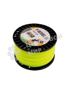 Леска для триммера Denzel витой квадрат, 2,4мм х 243м, на DIN катушке FLEX CORD