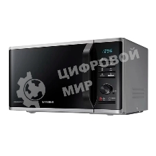Микроволновая печь Samsung MG23K3515AS/BW серебристый/черный, 23 л, 800 Вт, переключатели - кнопки, поворотный механизм