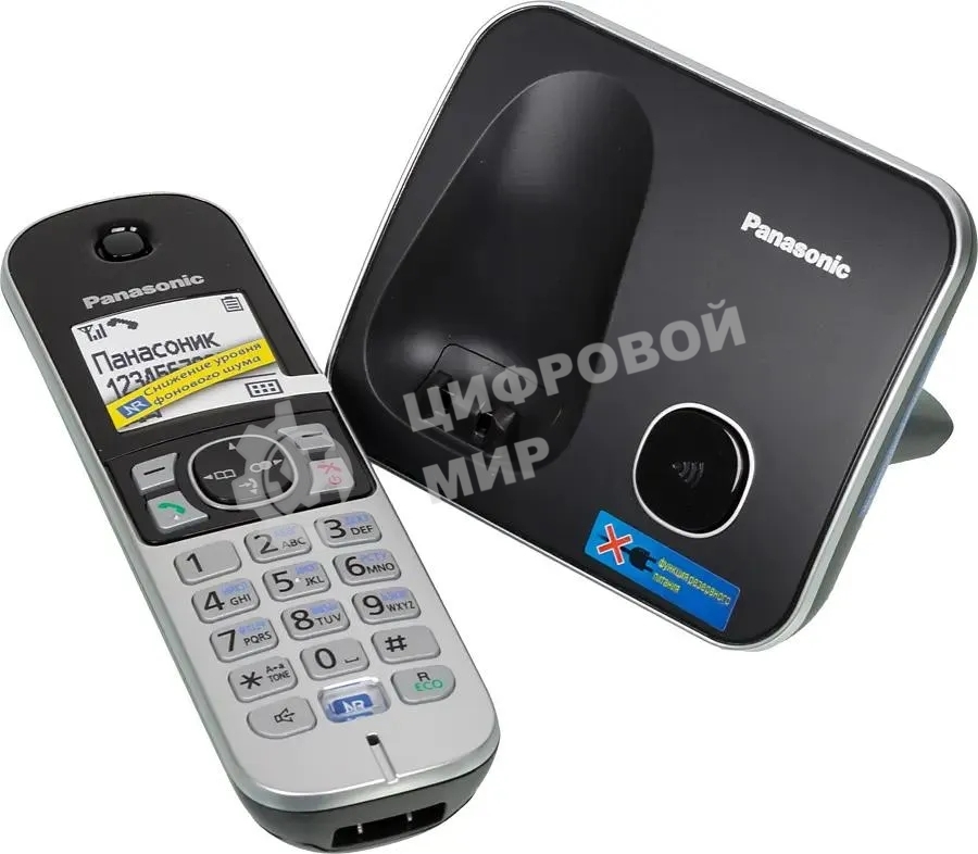 Телефон беспроводной (DECT) Panasonic KX-TG6811RUB черный Беспроводной DECT,40 мелодий,телефонный справочник 120 зап.