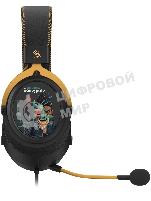 Гарнитура Bloody M595 Renegade чёрный, проводная, съёмный микрофон, подсветка