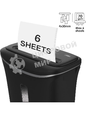 Шредер Deli E9945 черный (секр.P-4) фрагменты 6лист. 12лтр. скобы пл.карты