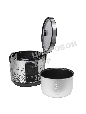 Мультиварка Centek CT-1499 черный/сталь, 900 Вт, 5.0 л, 25 программ, мультиповар, антиприг. покрытие