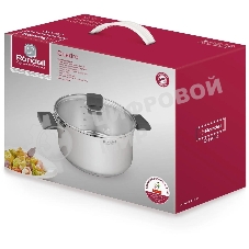 Кастрюля Rondell Quadro RDS-1597, 5.1 л, 24 см, с крышкой, сталь