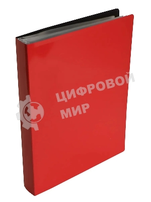 Папка с 100 прозрачными вкладками Бюрократ DeLuxe DLVBOX100RED A4, пластик, 0.7мм, красный в коробе
