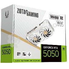 Видеокарта Zotac GAMING GeForce RTX 5050 TWIN EDGE OC WHITE ED, NVIDIA RTX 5050, 8 ГБ GDDR6, 128 бит, PCI-e 5.0, 1xHDMI, 3xDP, 2602 МГц