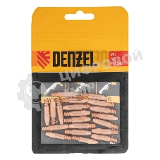 Токосъемный наконечник под проволоку Denzel 1,2 мм, М6х28, E-CU, 20 шт для MIG горелки тип 24