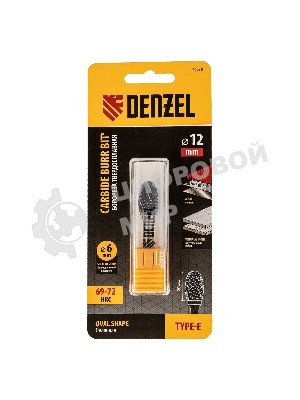 Борфреза по металлу Denzel твердосплавная, овальная, тип-E, 12 мм