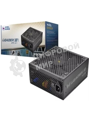 Блок питания Super Flower Power Supply Leadex III Gold SF-850F14GE(GL), 850W, ATX 3.1, 140мм, 8xSATA, 3xPCI-E(6+2), 1x12VHPWR(12+4), APFC, 80 PLUS Gold, Full Modular