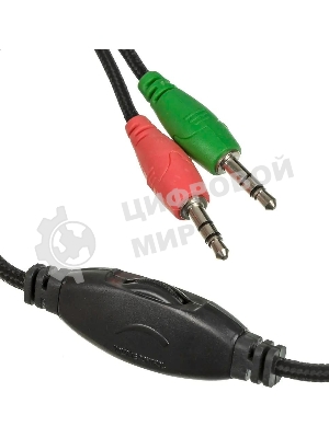 Гарнитура Oklick HS-L380G черный/красный 1.8м мониторы оголовье (JD-032)