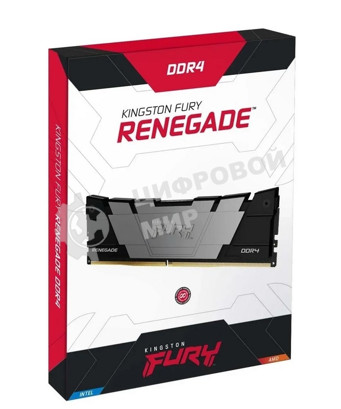 Оперативная память Kingston Fury Renegade, DDR4, 64GB (2x32 GB), 3200 MHz, CL16, DIMM, с радиатором, черный