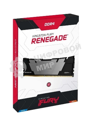 Оперативная память Kingston Fury Renegade, DDR4, 64GB (2x32 GB), 3200 MHz, CL16, DIMM, с радиатором, черный