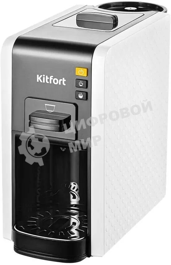 Кофеварка рожковая Kitfort КТ-7467 белый/черный, исп. кофе - молотый/капсулы, 0.8 л, 1100 Вт, 19 бар