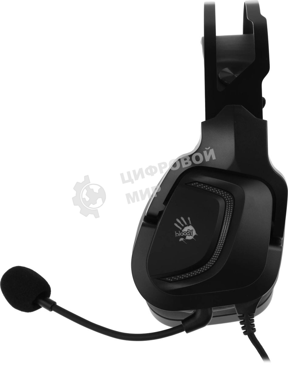 Гарнитура проводная с микрофоном A4Tech Bloody G570 черный/серый 2м мониторные USB оголовье (G570 USB/BLACK + GREY)