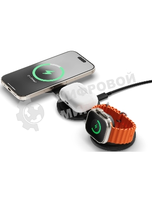 Переносное зарядное устройство Satechi Qi2 OntheGo 3-in-1 Wireless Charger, черный