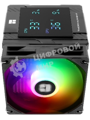 Кулер для процессора Thermalright Peerless Assassin 120 Digital Black ARGB (4-pin PWM, LED temp., 162mm, Ni/Cu, 6x6mm, ARGB, 2x120mm, 88.89CFM, 25.6dBA, 1850RPM, S: 1851, 1700, 1200, 115X, AM5, AM4, black)