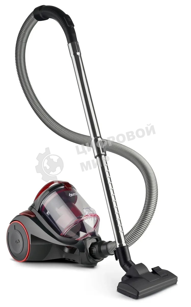 Пылесос Domfy DSC-VC704 черный/красный, 400/2400 Вт, уборка сухая, пылесборник контейнер 3 л