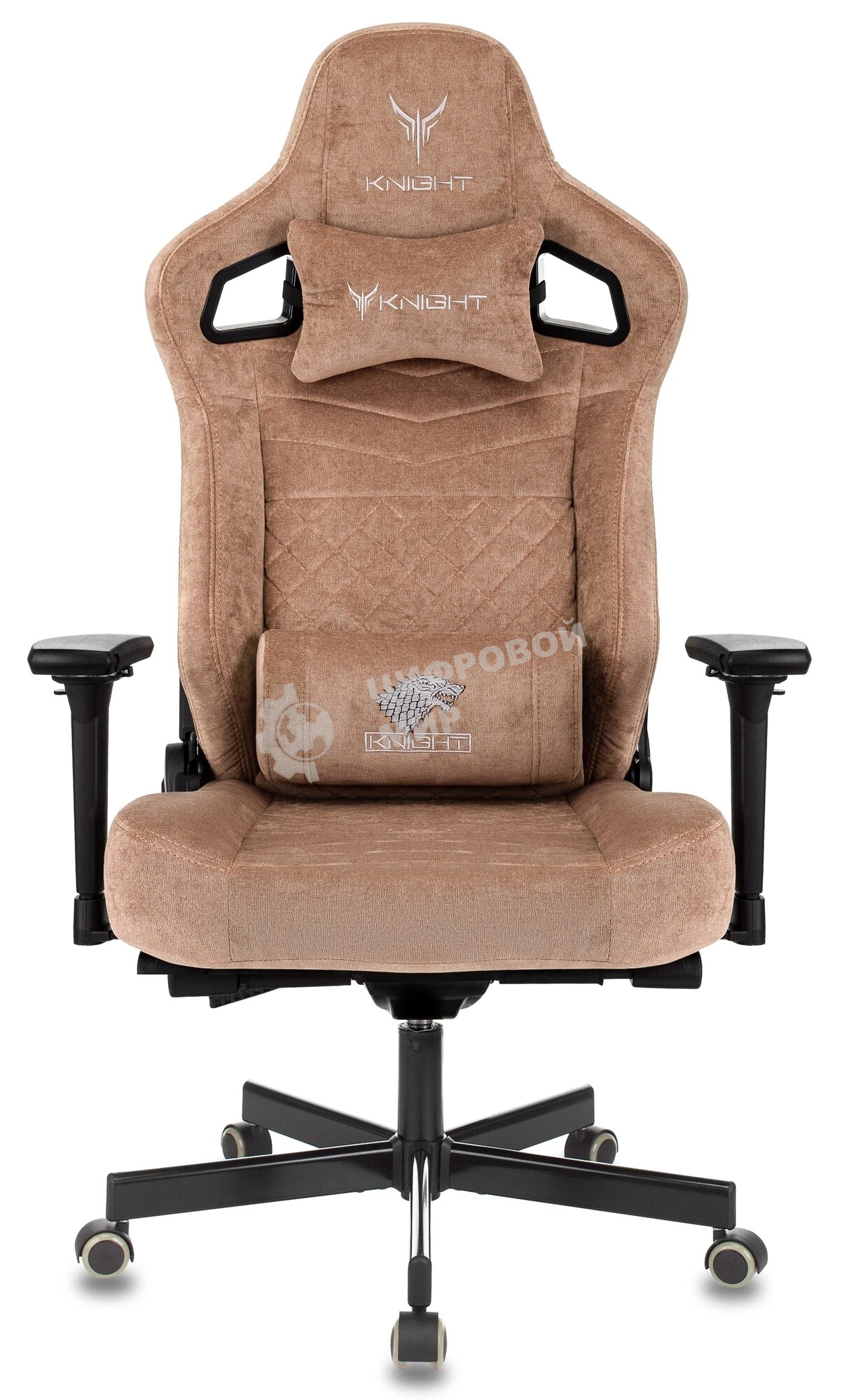 Кресло игровое Knight Hunter светло-коричневый Alfa 731 крестов. металл