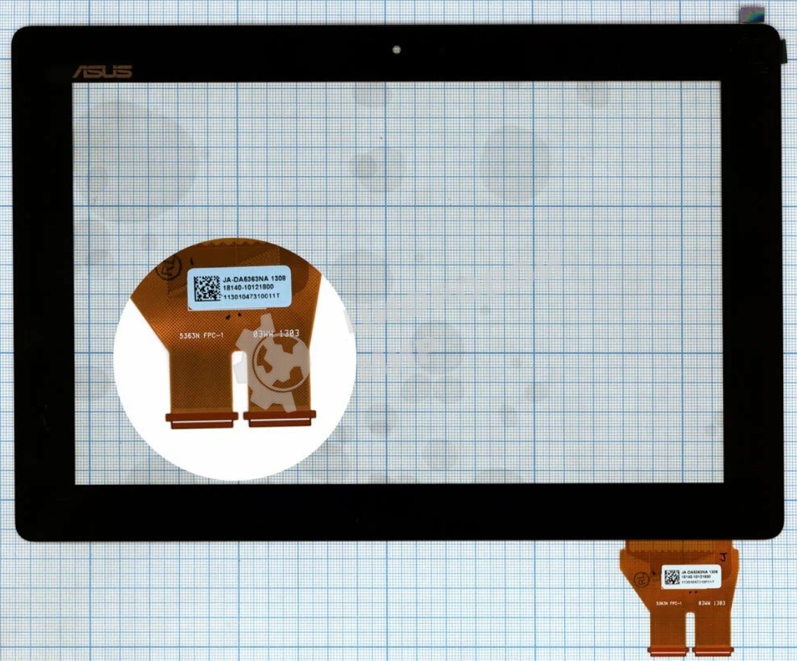 Сенсорное стекло (тачскрин) для Asus PadFone 3 A80 5363N FPC-1, черное