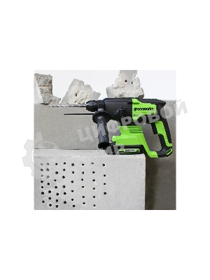Перфоратор GreenWorks GD24SDS, SDS-plus, 24 В, 2 Дж, от аккумулятора