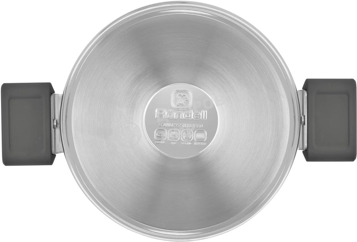 Кастрюля Rondell Quadro RDS-1597, 5.1 л, 24 см, с крышкой, сталь