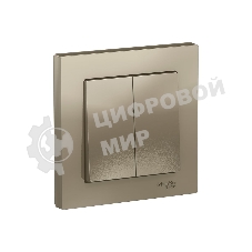 Выключатель 2-кл. СП AtlasDesign 10А IP20 (сх. 5) 10AX в сборе шампань SchE ATN000552