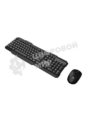 Комплект клавиатура и мышь ABR KW807 черный, интерфейс USB, беспроводной, 2.4G, RU/EN