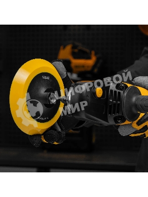 Тарелка опорная Denzel для дрели и УШМ с липучкой, 150 мм, мягкая, с адаптером c М14 на d8