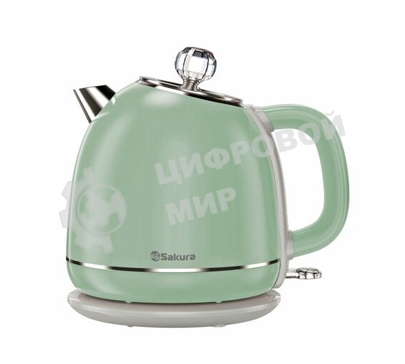 Чайник электрический Sakura SA-2187GR 1.7 л, зеленый/серый