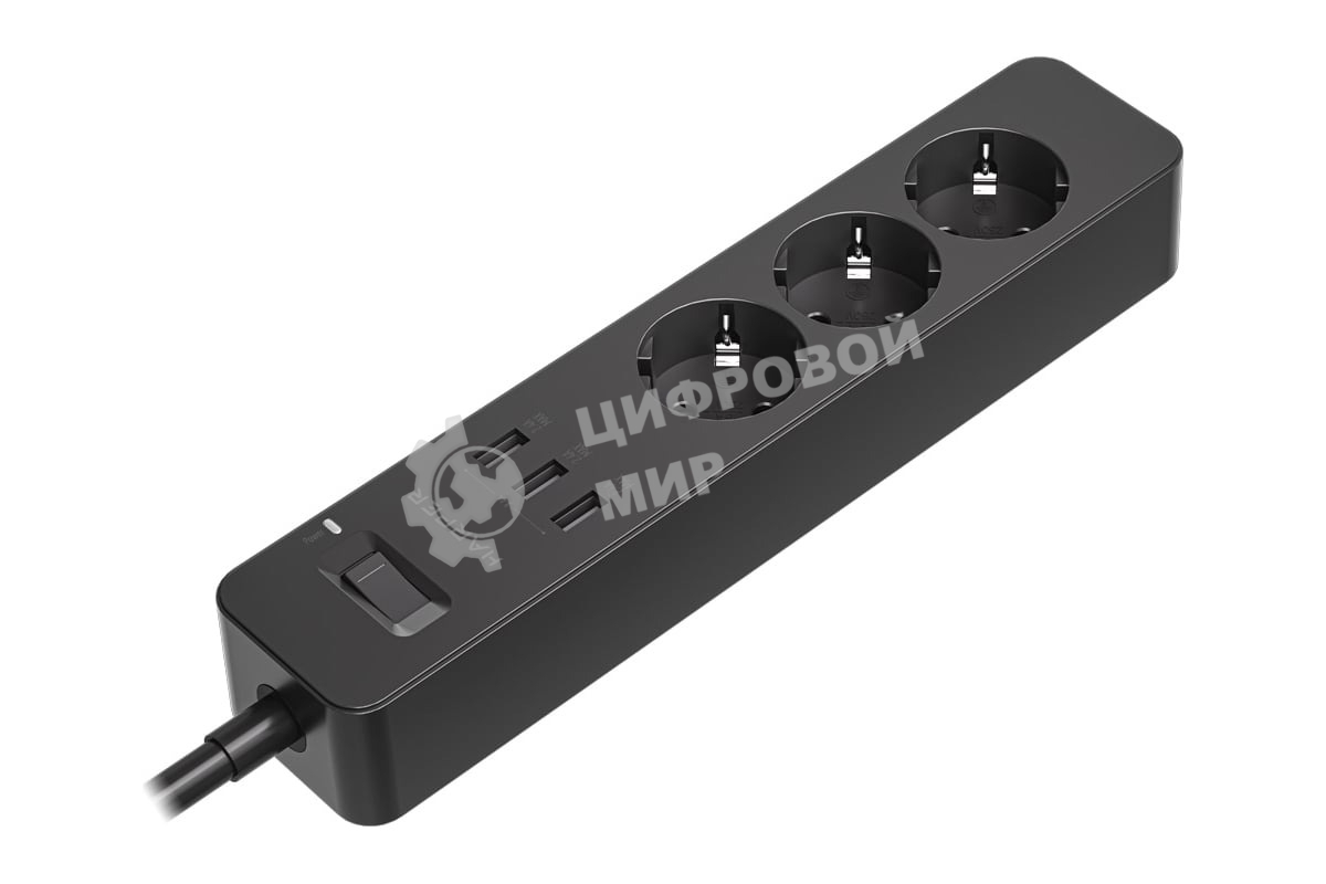 Удлинитель с USB зарядкой HARPER UCH-315 черный