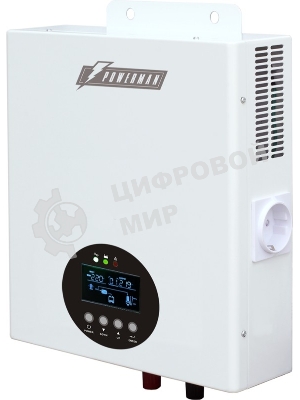 Источник бесперебойного питания ИБП POWERMAN Smart 800 HYBRID, линейно-интерактивный, 800ВА/480Вт, 165-265В, 2 евророзетки, внешняя свинцово-кислотная (AGM, GEL, FB) или LiFePO4 батарея на 12В емкостью от 55Ач (не входит в комплект поставки), ток заряда до 15А, ЖК-дисплей, навесной, 310мм х 270мм х 85мм, 6.6кг.