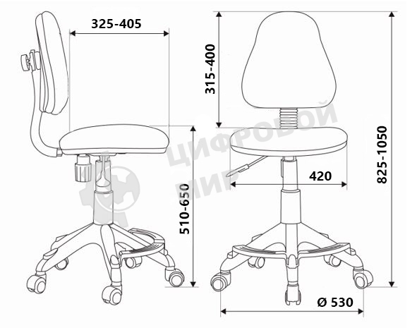 Кресло детское Бюрократ KD-4-F/TW-55 TW-55 голубой колеса голубой