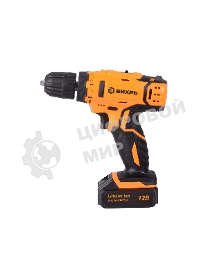 Дрель-шуруповерт Вихрь ДА-12-2к, 12 В, 2 Ач, 30 Нм, щеточный