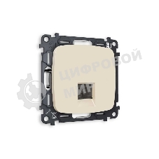 Комплект механизма компьютерной розетки OMEGA Бежевый матовый RJ-45(8P8C) CAT6 с шторкой QUANT (OP3320, VM188) MO332010