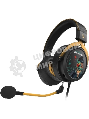 Гарнитура Bloody M595 Renegade чёрный, проводная, съёмный микрофон, подсветка