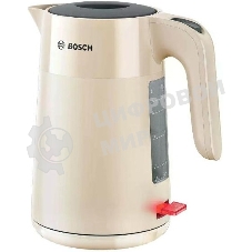 Электрочайник Bosch TWK 2M167 бежевый, 1.7 л, 2400 Вт, скрытый нагревательный элемент