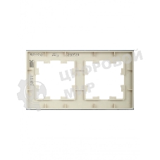 Рамка 2-местная IEK BRITE РУ-2-2-БрВа стекло ванильный