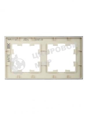 Рамка 2-местная IEK BRITE РУ-2-2-БрВа стекло ванильный