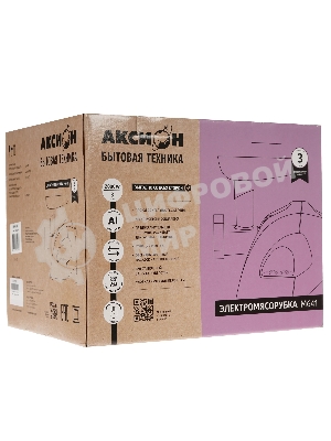 Мясорубка электрическая Аксион М641.04 белый, 2000 Вт, 3.0 кг/мин, реверс, защита от перегрузки, насадки - 6