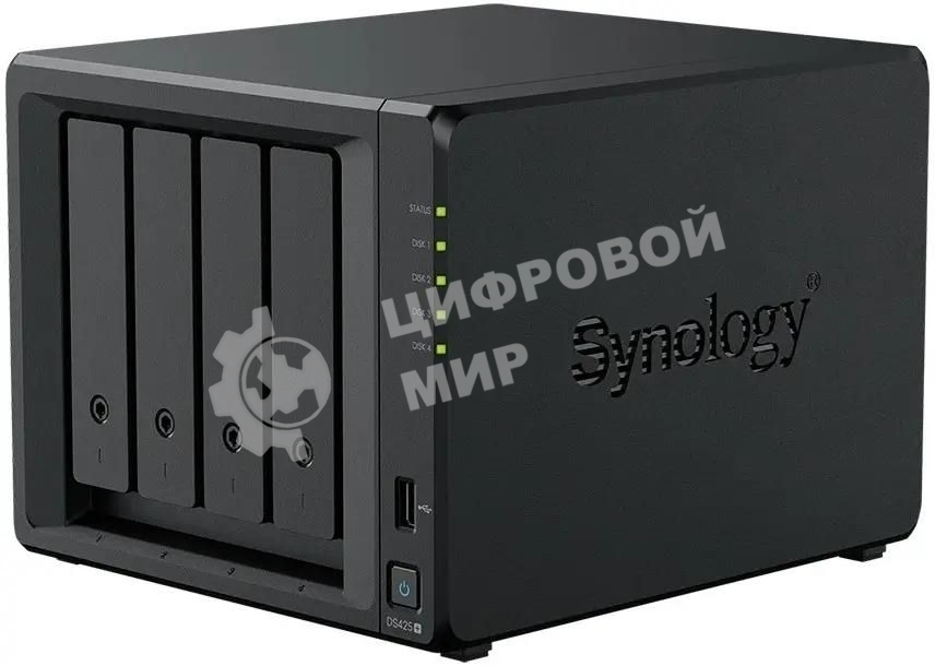 Сетевое хранилище Synology DiskStation DS425+ черный (Intel J4125/2Gb/4(3.5