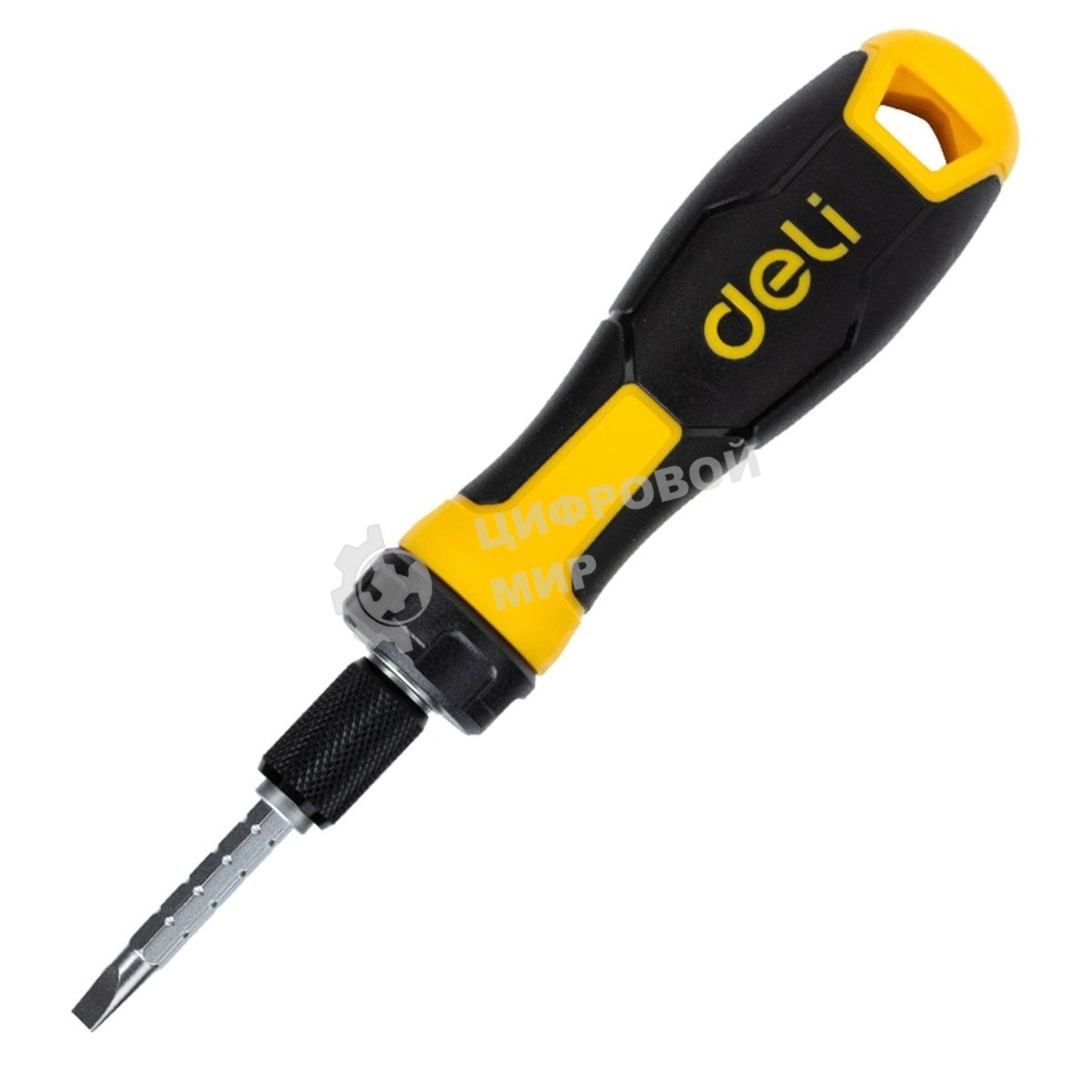 Двухсторонняя отвертка с трещеткой Deli DL626011 PH2+SL6x180 мм 6/PH2x180мм. Материал биты: Cr-V. Общая длина: 180-230 мм. Диаметр хвостовика: 6,3 мм.