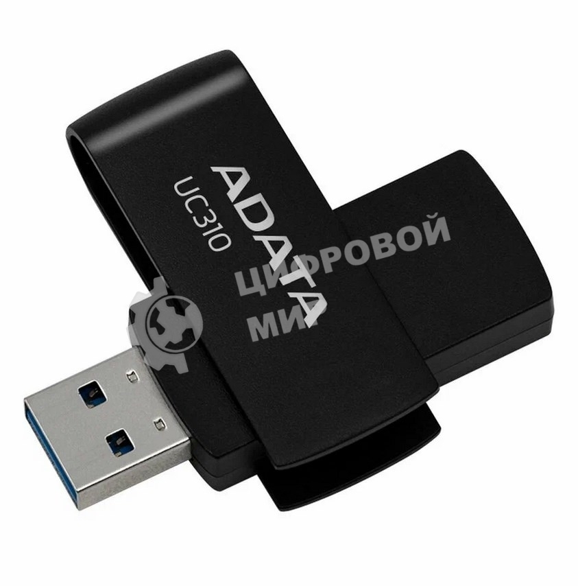 Флешка USB ADATA UC310 (UC310-128G-RBK), 128Gb, USB 3.2 Gen 1, R/W 100/30, черный