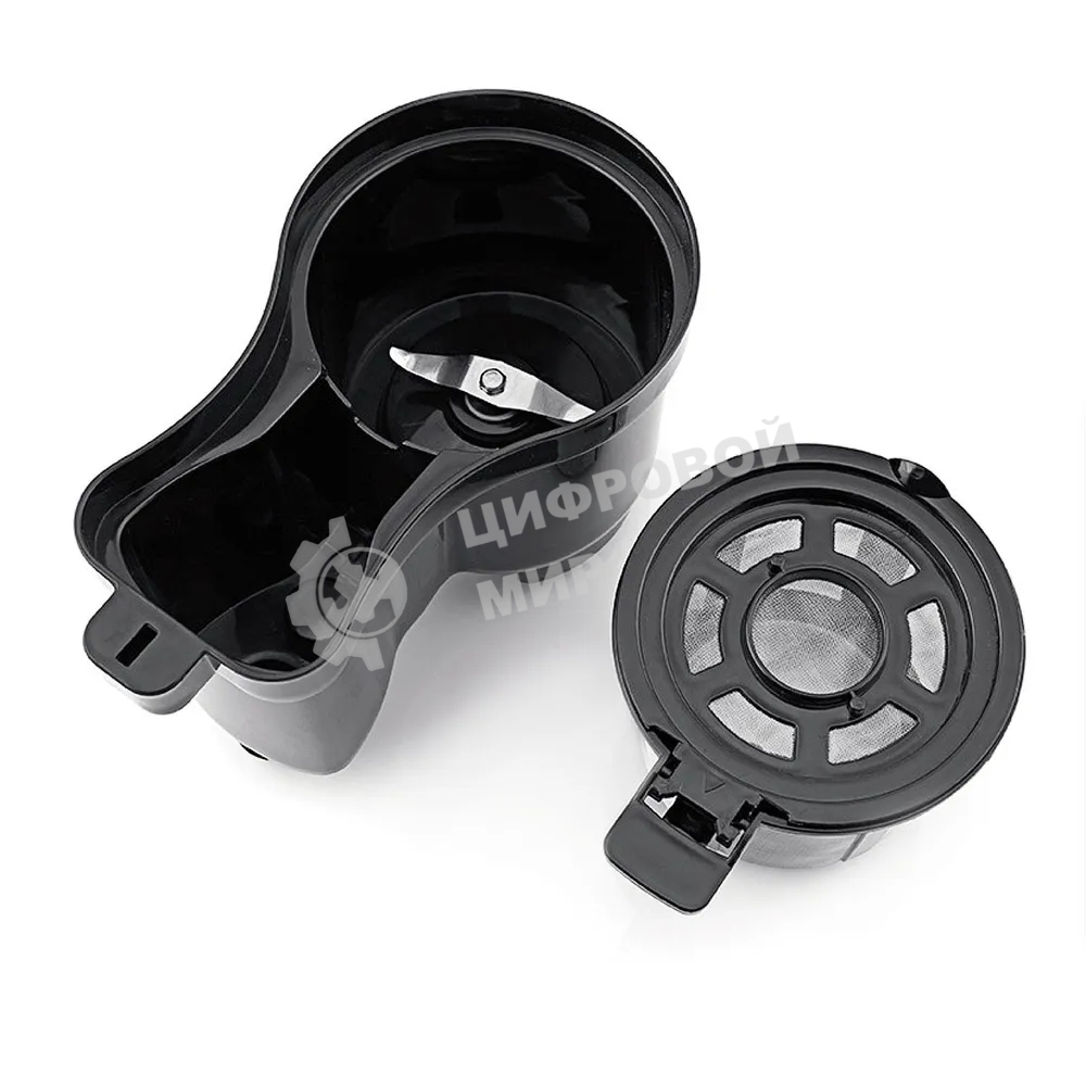 Кофеварка капельная со встроенной кофемолкой BQ CM1010 черный-стальной, исп. кофе - зерновой/молотый, 1.2 л, 1050 Вт.