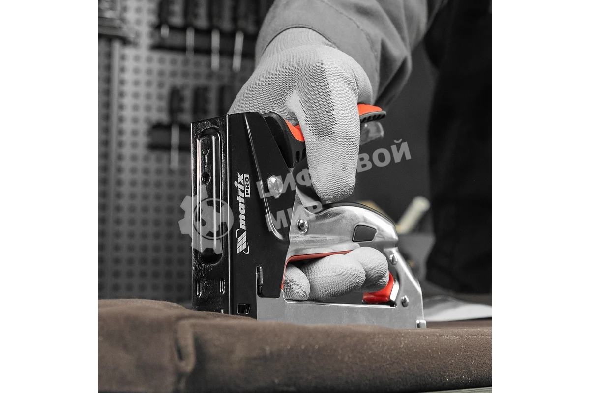 Степлер мебельный Matrix, стальной, быстрая загрузка, тип скобы 53, 6-10 мм, PRO