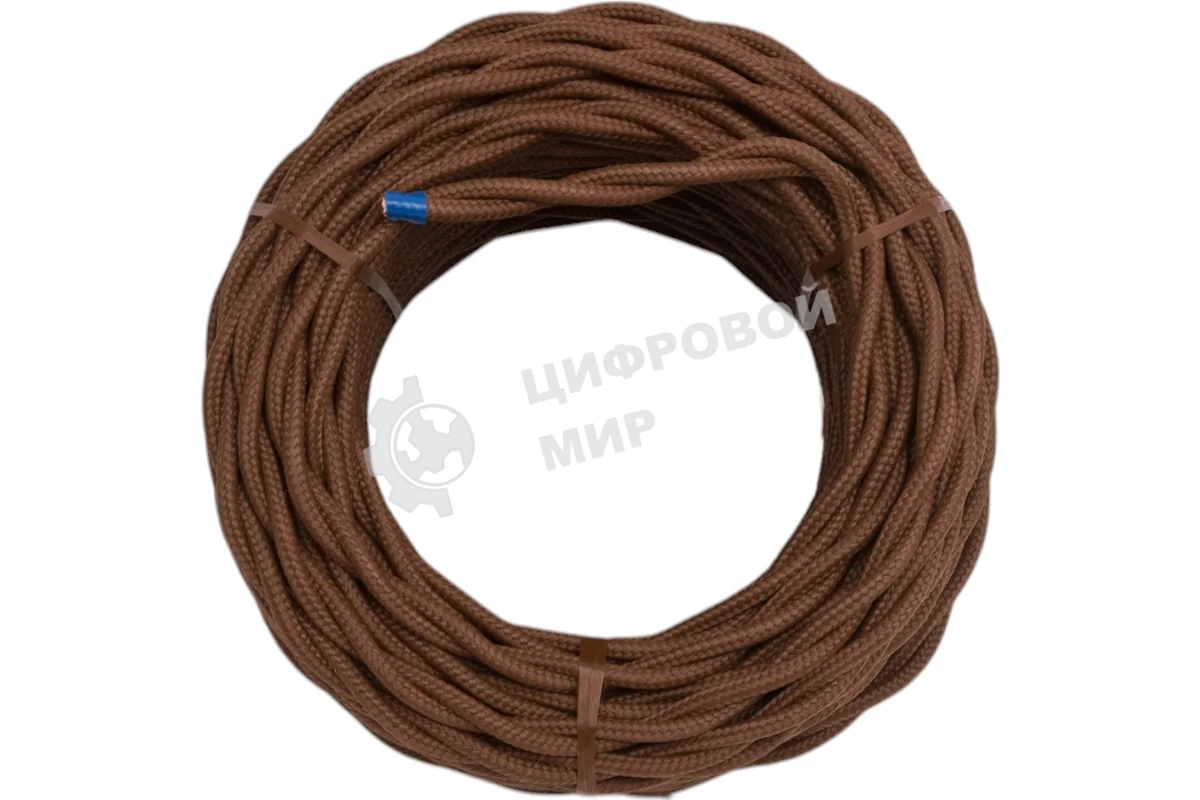 Провод Bironi B1-424-72-20 2*1,5 витой, коричневый матовый, 20 м