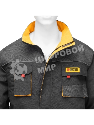 Куртка профессиональная рабочая Denzel 65% полиэстер 35% хлопок, XXXL